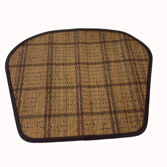 Woven Tan Bamboo Trapezoid Placemats Rustic Farmhouse Kitchen Table Mats - Picture 12 of 13